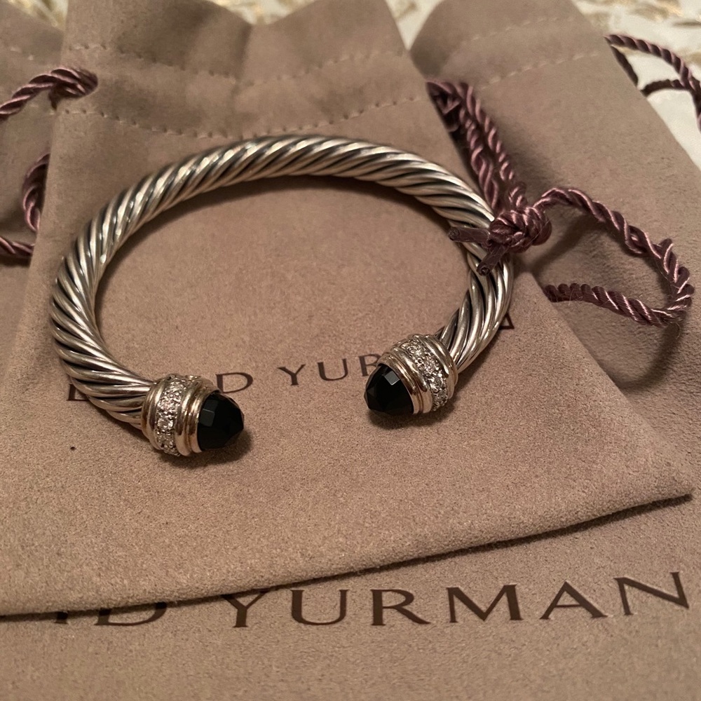 7mm Black Onyx Cable Bracelet